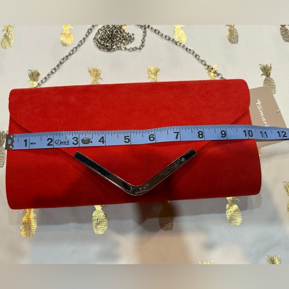 Tamaris Clutch, Red, feels like suede. NWT. - Picture 13 of 14
